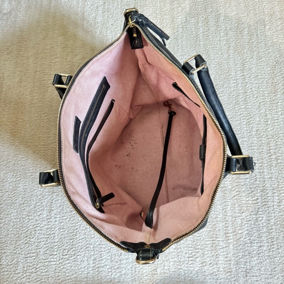 dooney & bourke pebble grain double pocket satchel - Picture 5 of 9